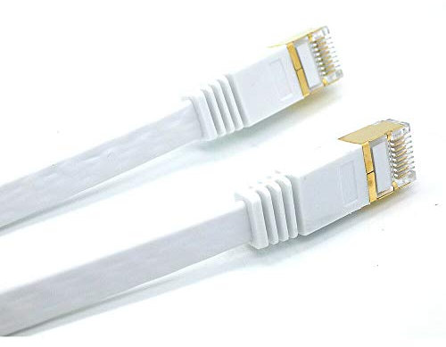ADL Cat7 Ethernet Cable 2M White High Speed SSTP Shielded 10Gbps RJ45 Pure Copper LAN Cable 600MHz Patch Cord for Router Modem Switch Gaming PS5 Xbox Home Office Internet Network Cable Durable