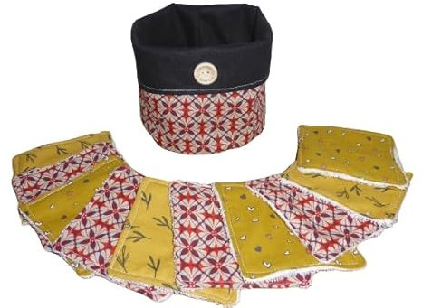 Lot de 10 lingettes démaquillantes lavable bambou et son panier - Handmade - zéro déchet (27)