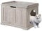 unipaws Muebles de caja de arena para gatos, cubierta de bandeja de arena de madera, banco de almacenamiento resistente para baño, casa para gatos interior, gris desgastado
