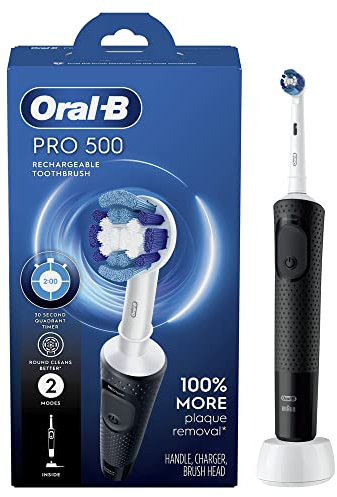 Oral-B Pro 500 Electric Toothbrush with (1) Brush Head, Rechargeable, Black
