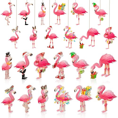 Haooryx 37Stück Flamingle Baum-Ornamente