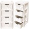 Rattan Cream Large 4 Drawer Plastic Modular Storage Tower Perfect for Home, Schools, Offices Storage Solution (1)