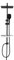 Görbach Columna de Ducha Negra sin Grifo Sistema Ducha Hidromasaje Conjunto Ducha Altura Adjustable, Juego ducha Baño con Estana Negro mate, Cuadrado (2020MB+bandeja)