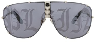 Philipp Plein Herren SPP075M Sonnenbrille, TOTAL Shiny Palladium