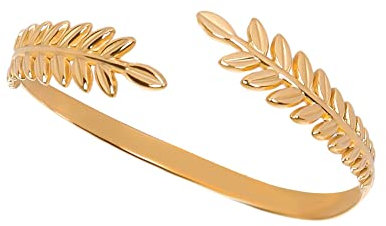 JJDreams Edelstahl Armreif Damen Gold Offener Armspange Armreif Gold Oval Armband Geschenk für Frauen