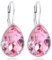Nobel Schmuck Ohrringe 925 Sterling Silber Kristalle helles Rose Klappverschluss minimalistisches Design Silberschmuck