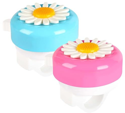 Campanello Bici Bambino,2 Pezzi Mini Campanello Bici Campanello Bicicletta Allarme con Stampa Fiori Campana da Bicicletta per Ragazze per Biciclette per Bambino