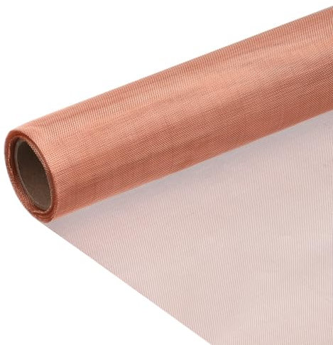 Uxcell Copper Mesh Screen 12 x 118, 40 Mesh Copper Screen, Woven Wire Mesh Screen for Dense Filter, Fabric DIY Kit, Window Protection, 99.9% Pure Copper
