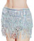 Glitzer Damen Rock Pailletten Bauchtanz Kostüm Mini Cowgirl Tanzkleid Rave Outfit Hüfttuch für Damen und Mädchen (DE/NL/SE/PL, Alphanumerisch, M, Regular, Silber)