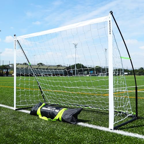 QuickPlay Kickster Elite - Porta da calcio portatile da 1,5 x 0,9 m, per allenamento in giardino e astro, attrezzatura da calcio, porte e reti, mini porta da calcio per piccoli giochi e allenamento