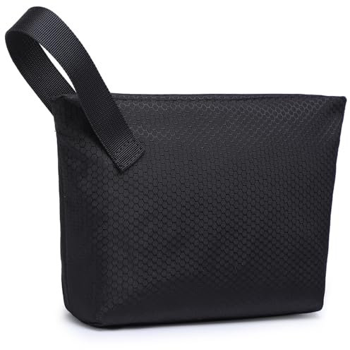HYZUO Borse Organizer per Cavi Viaggio Resistente All'acqua Portatile Porta Cavi, Tech Elettronica Accessori Gadget Borsa con Manico, Custodia Organizzatore per Caricatore, Cavo USB, Carte, Nero