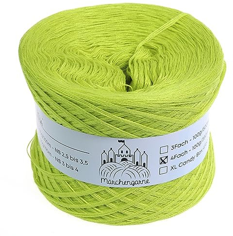 Bobbel einfarbig 200g - 760m 4 fädig Bobbel Wolle Farbverlaufsgarn handstrickgarn stricken häkeln (Kiwi)