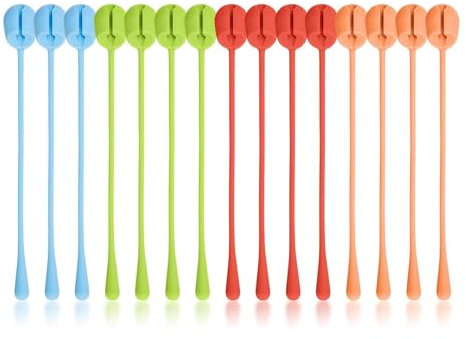 12PCS Reusable Cable Ties Cord Organisers Holders, Silicone Cable Straps Cable Wire Ties Cable Tidy Clips Cable Cord Organizers for Earbuds Headphones Audio Cable Phones Charger Wire