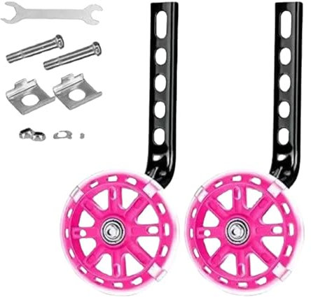 rockible Stützräder für Kinderfahrräder, Hinterräder 12 14 16 18 20 Kinderfahrräder Einstellbare Stabilisatoren Hilfsräder, ROSA