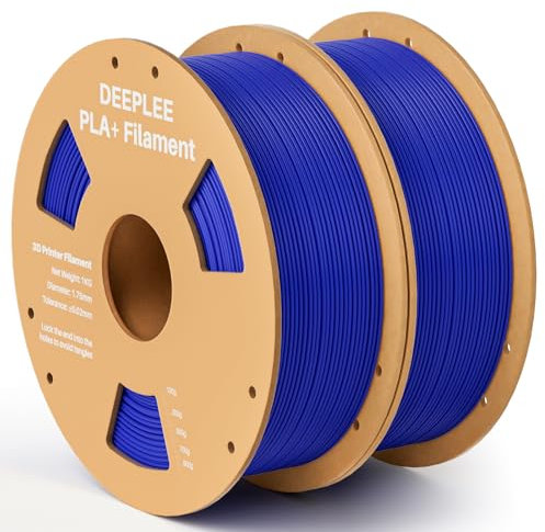 DEEPLEE PLA+ Filament 1.75mm, PLA Plus 3D Drucker Filament, Maßgenauigkeit +/- 0,02 mm, Filament 3D-Druckmaterialien, Blau 2kg (1kg/Spool)