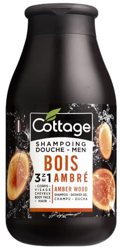 Cottage Shampoing Douche 3 en 1 Homme - Bois Ambré - 250ml - Fabriqué en France