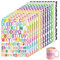 Kisvic 14 Blätter Bunte Buchstaben Aufkleber Groß, 1764 Stücke Selbstklebendes Vinyl Buchstaben Zahlen, Buchstaben Sticker für Postfach, Schilder, DIY Scrapbooking, Dekorationskunst