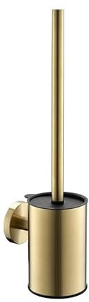 Stainless Steel Toilet Brush & Holder, Wall-Mounted,easy to install,long handle,Heavy Duty Cleaner for Bathroom, brushed gold (Gold2)