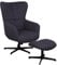 MR. DEKO® Ohrensessel mit Fußhocker Sava Deep Blue | Hochlehner Loungesessel mit Armlehnen | Drehbarer, kippbarer Relaxsessel mit Hocker | Elegante Möbel für Wohnzimmer & Schlafzimmer | 74x104x86 cm