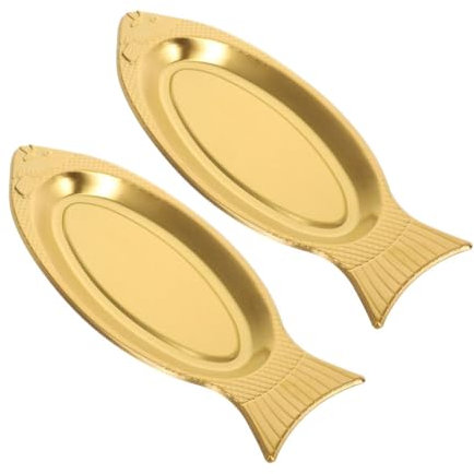Amosfun 2 Pièces Lot D'assiettes Poisson Inoxydable Plateau Service Multifonction Pour Cuisson Vapeur Gril Et Four Capacité Spacieuse Et Design Élégant Pour Repas Familiaux