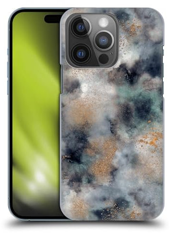 Head Case Designs Offizielle Ninola Blauer Und Goldener Marmor Farbenfrohe Muster Harte Rueckseiten Handyhülle Hülle Huelle kompatibel mit Apple iPhone 14 Pro