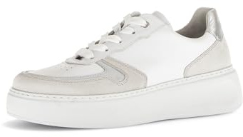 Gabor Damen Low-Top Sneaker, Frauen Halbschuhe,schnürschuhe,schnürer,straßenschuhe,Strassenschuhe,Turnschuhe,weis/wh/silb(silb),42 EU / 8 UK