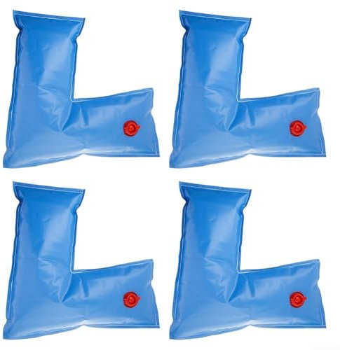 Simplifica el mantenimiento de tu piscina de invierno con 4 bolsas de agua en forma de L (azul)