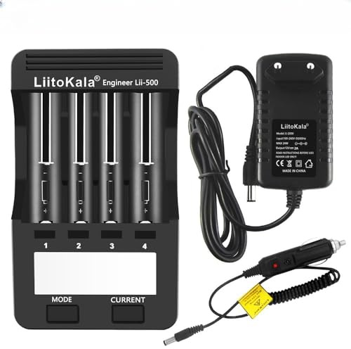 18650 Akku Ladegerät, JIUWIIL Universal Akkuladegerät mit LCD-Display für Wiederaufladbare Akkus Li-ion 26650 18650 16340 10440 14500 RCR123