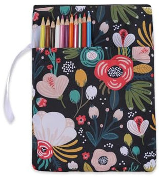 Heftschoner dokumentenecht,Buchhülle für Buchliebhaber, waschbarer Stoff, Buchhüllen mit Reißverschluss,Blumen-Buchhüllen,Höhe 28 cm x Breite bis 21 cm