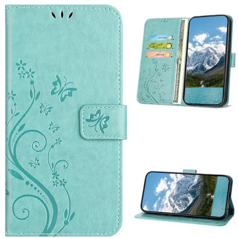 XINQCASE Coque pour Huawei Y6 2019, Etui Protection Housse en Cuir PU [Slot de Carte], Étui à Rabat Portefeuille Flip Case pour Huawei Y6 2019, Vert