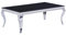 HOOZ Couchtisch 115x65x44 cm – Moderner Wohnzimmertisch mit Glasplatte & Metallgestell – Eleganter Designer Tisch für Wohnzimmer & Lounge (Chrom - Schwarz)