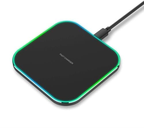 Wireless Fast Charging Pad Qi-Certified15W Max Wireless Charger For iPhone 15 14 13 12 Pro XS Max Mini X XR For Samsung Galaxy S25/S24/S23/S22/S21/ S20/S10, AirPods Pro, with USB-C Cable, (Black)