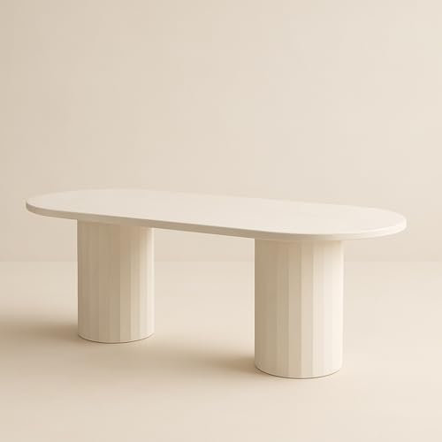 Table à Manger 200X90cm - Bali - Finition béton ciré - Style Minimaliste et minéral