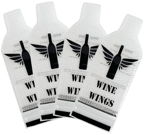 4 PCS Reusable Wine Bottle Bags for Travel Double Layer Leak Proof Wine Travel Bags Unbreakable Bottle Shipping Sleeve Wine Travel Protector for Airplane Car Cruise Suitcase Luggage