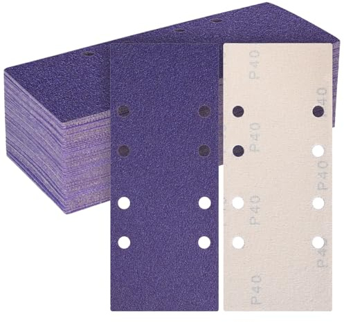 MOGRQAP Schleifpapier Klett 93x230 mm, 35 Stück Körnung 40-8 Löcher | Keramik Schleifblatt Set für Holz, Metall, Lack, Rechteckiges Schleifpads für Schwingschleifer