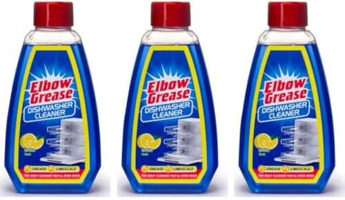 Elbow Grease Dishwasher Cleaner, Lemon Fresh, Liquid, 250ml, Pack of 3, Grease and Limescale Removal