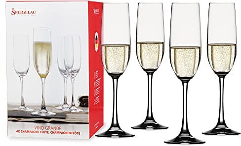 Spiegelau & Nachtmann, 4-teiliges Champagnerflöten-Set, Kristallglas, 258 ml, Vino Grande, 4510275, Sektglas