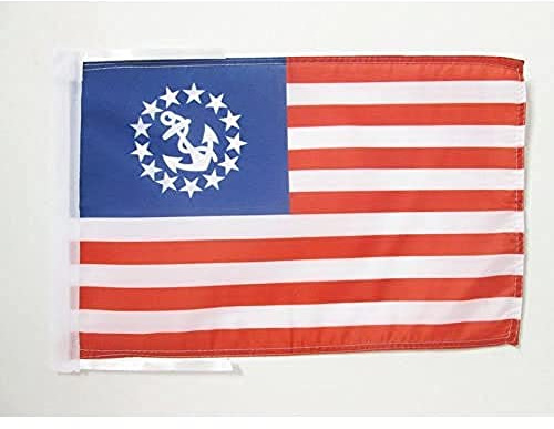 AZ FLAG US Yacht Ensign Flag 45x30 cm 100D Polyester Cords | Indoor and outdoor use american yacht 12x18 in decorative flag double stitched seams and reinforced edges with ties