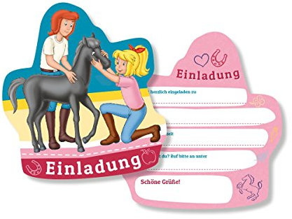 Bibi & Tina 6 Einladungskarten Kinderparty und Kindergeburtstag von DH-Konzept // Blocksberg Einladungen Invites Party Set