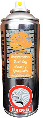 Monstercolors Quick Dry Masonry Spray Paint Hard Wearing Fast Drying Interior Exterior High Gloss Paint 400ML Can Size (Traffic Black 9017)