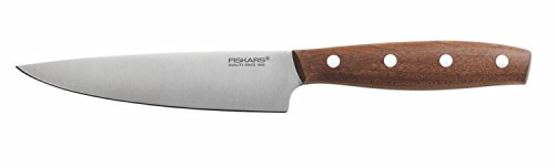 Fiskars Gemüsemesser, Gesamtlänge: 24 cm, Qualitätsstahl/Holz, Braun, Norr, 1016477