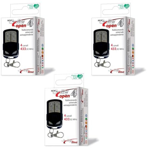 GBS elettronica Jolly Open 4 TELECOMANDO Radio Cancello Copioso Universale Confezione da 3