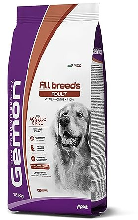 Gemon von Monge – Medium Adult, Hundefutter, Lamm und Reis, 15 Kilogram.