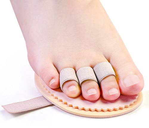Welnove Corrector Dedos Plantillas de Los Pies, Separador Dedos Pies, Protector Plantar del Callo para Alivio Juanetes, Martillo, Dedo Garra, 2 uds 3 Agujeros Metatarso Almohadilla Pies