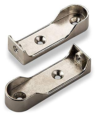 SOTECH 8 Paar Schrankrohrlager 30 x 15 mm | zum Anschrauben Kleiderrohr Halter Schrankrohrträger Kleiderstangenauflager