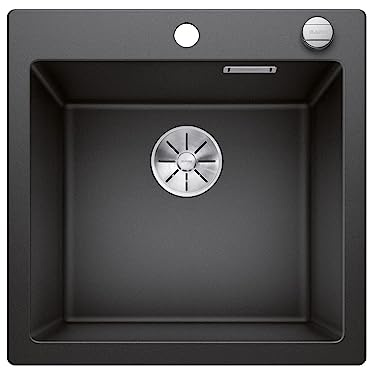 BLANCO PLEON 5 | Granitspüle aus SILGRANIT anthrazit | [51,5x51x23,2 cm] | für 50 cm breite Unterschränke | Maximales Volumen durch besonders tiefes Becken