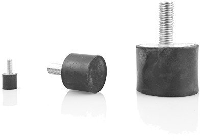 10 x Gummipuffer Typ D Ø8mm 8mm hoch M3 WTB® Gummimetallpuffer mit einseitigem Aussengewinde Metallteile Stahl verzinkt Naturkautschuk Härte 55°Shore