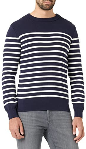 Armor Lux Herren Pull Marin Groix Homme Pullover, Blau (6Tq Navire/Milk 6Tq), X-Large