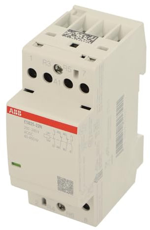 ABB ESB25-22N-06 Installationsschütz (Öffner)– 25 A, 2 NO + 2 NC, 230–240 V AC/DC, 4-polig, 36 mm, für DIN-Hutschiene, geräuscharm1SAE231111R0622