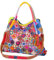 Downupdown Echtes Leder Handtaschen Damen Tote Schultertasche Satchel Handtasche Multicolor Floral Geldbörse Crossbody Tasche Quasten, Mehrfarbig, Einheitsgröße